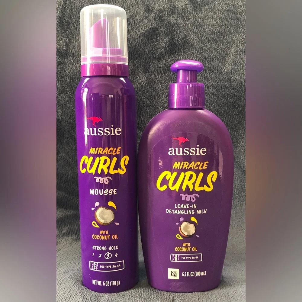 Lot Of 2 Aussie Miracle Curls Leave In Milk Mousse